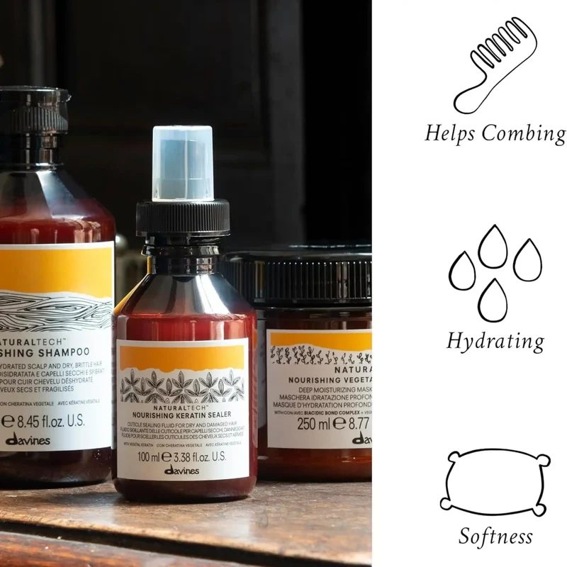 Davines Nourishing Keratin Sealer 100ml fluido anticrespo per capelli secchi