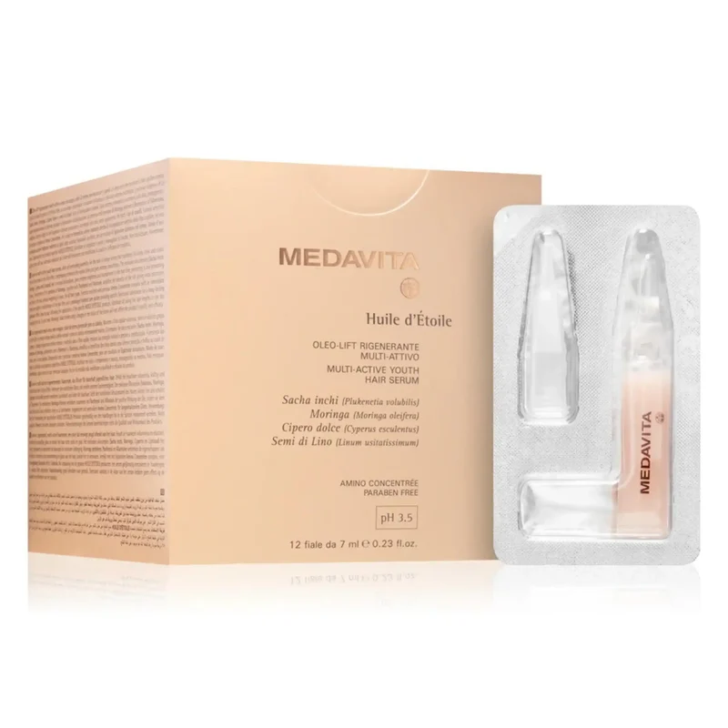 Medavita Huile d'Étoile Set Professionale - Shampoo Maschera e Trattamento - Effetto Capelli Rigenerati