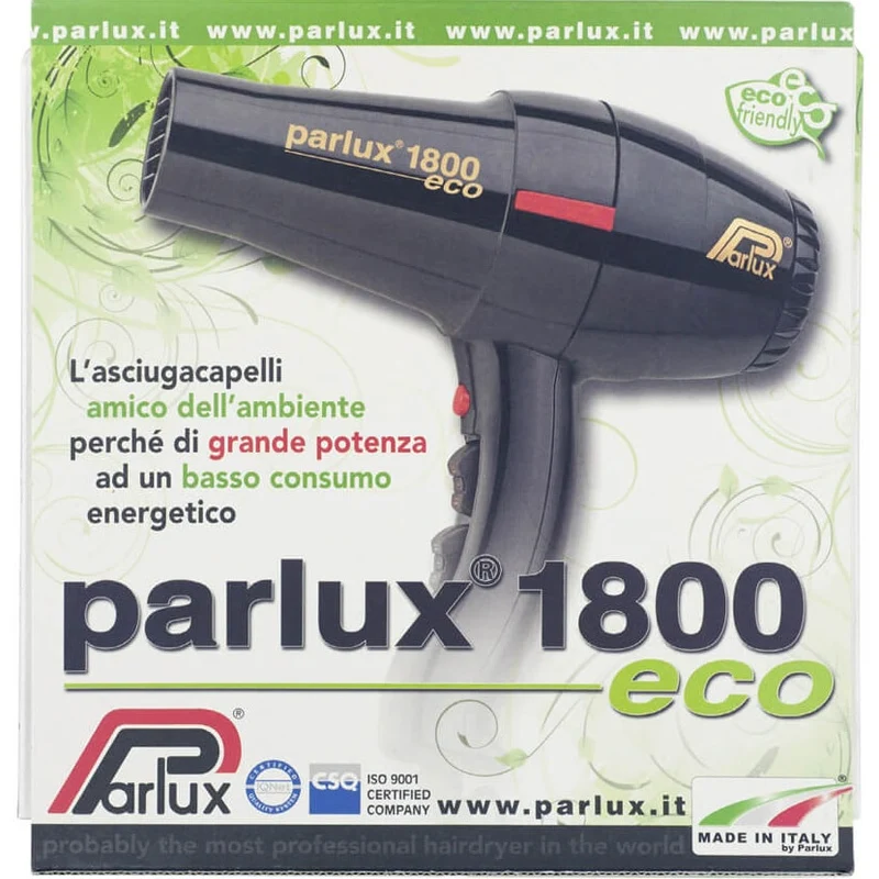 1800 Eco Friendly Ceramic 1280W Hair Dryer - Black