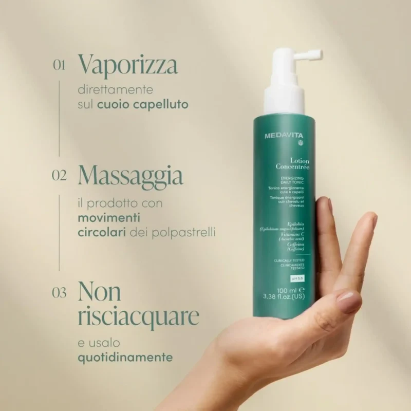 Medavita Lotion Concentree Energizing Daily Tonic 100ml - Tonico Energizzante per Cute e Capelli
