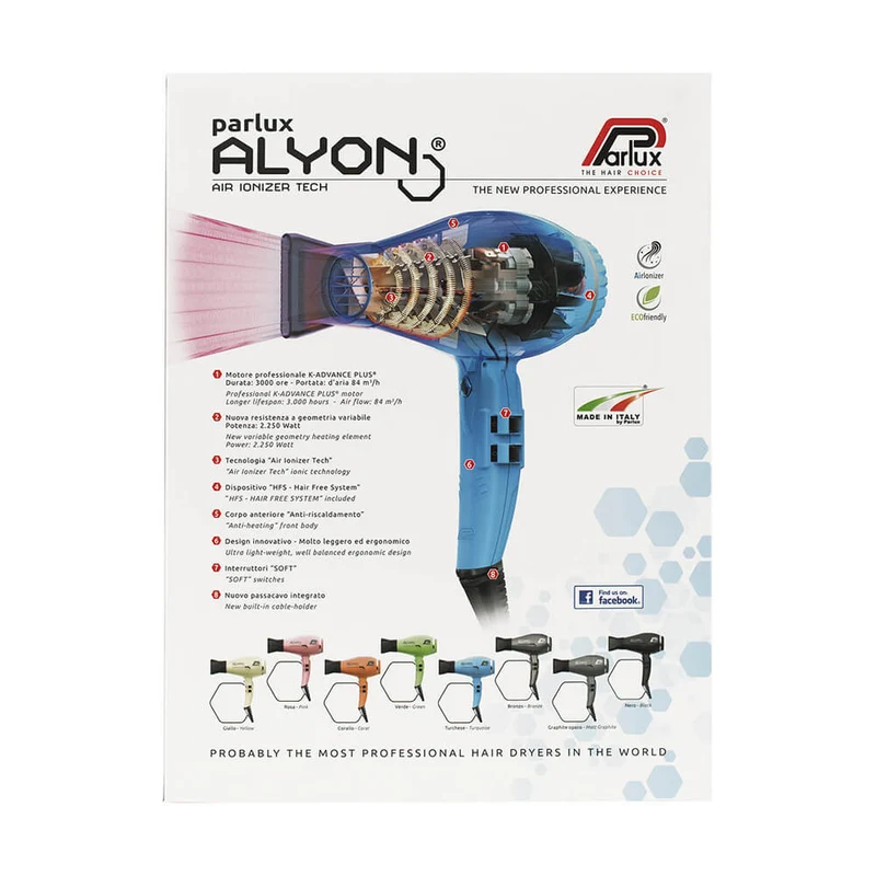 Alyon Air Ionizer Ceramic & Ionic 2250W Hair Dryer - Green