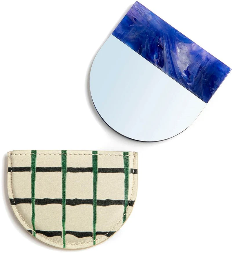 Specchio a Mezzaluna in Resina Tartan Dvn Mirror