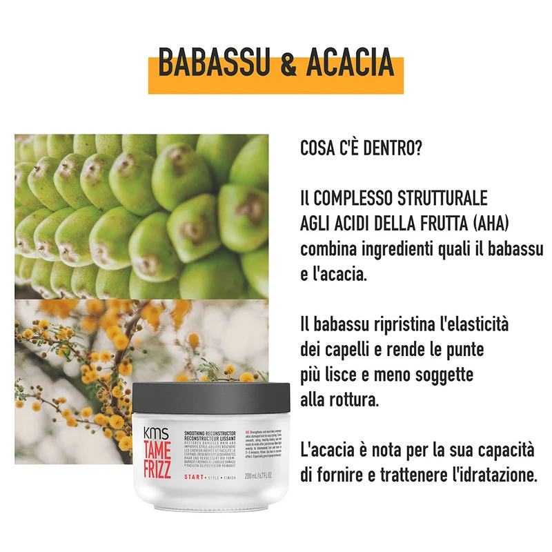 KMS Tame Frizz Smoothing Reconstructor 200ml - maschera per capelli medio-grossi e crespi
