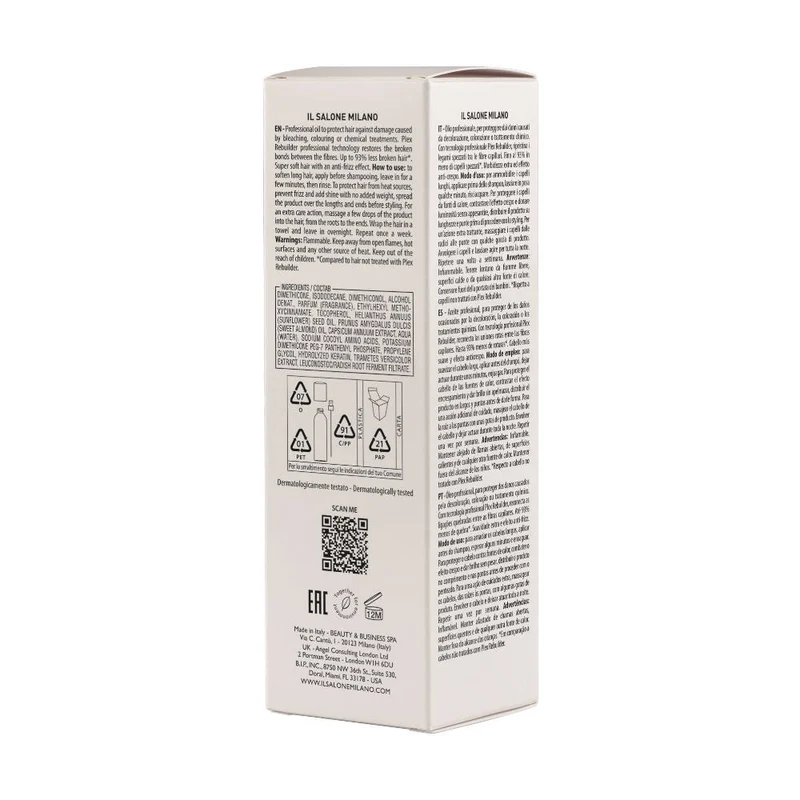 Alfaparf Milano Il Salone Plex Rebuilder Oil 100ml - olio ristrutturante per capelli rovinati