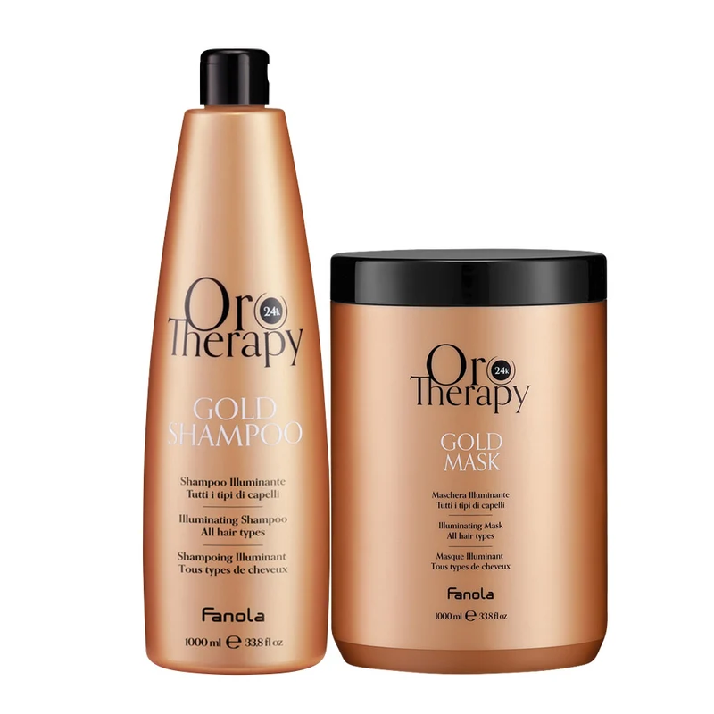 Fanola Oro Therapy Oro Puro Gold Shampoo 1000ml Mask 1000ml