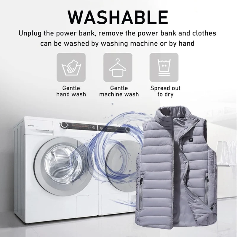 Gilet Riscaldante USB con Pad Riscaldanti Incorporati Grigio- Ideale per Attività Invernali come Caccia, Campeggio, Escursionismo, Sci