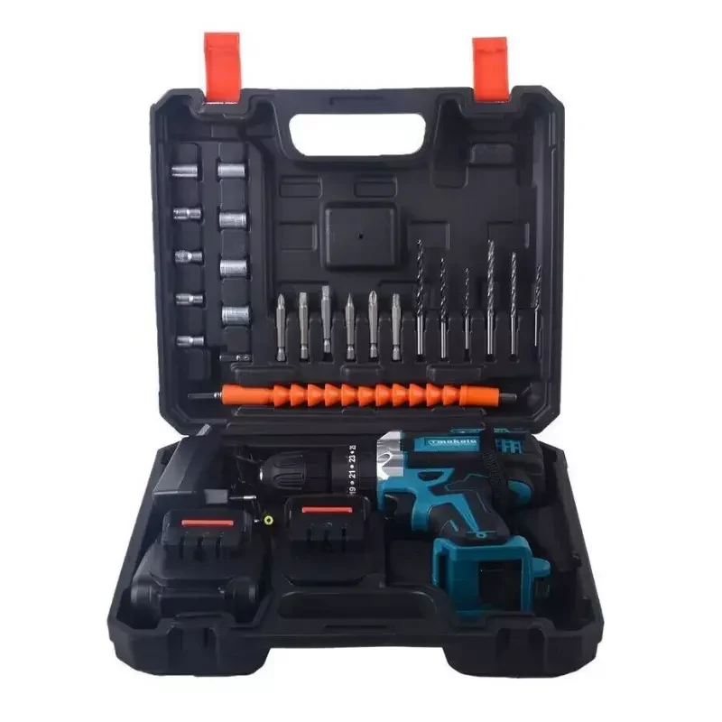 Trapano Avvitatore Percussione 48V - 2 Batterie + 24 Accessori
