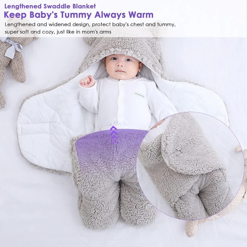 Coperta Teddy Bear Baby Blanket Fluffikins - Morbidezza e Calore per il Tuo Piccolo Grigio