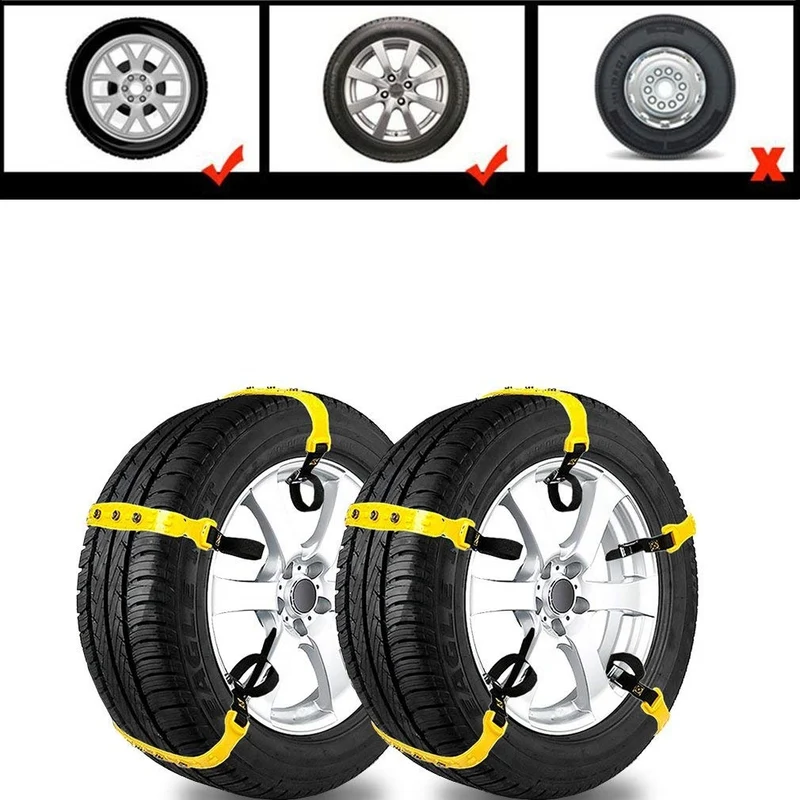 Kit Completo 10 Pezzi di Catene da Neve Universali per Pneumatici 185-225 mm – Antiscivolo per Auto e Camion