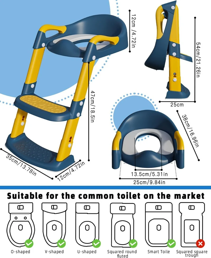 Riduttore WC per Bambini,Baby training WC vasino sedile con scaletta antiscivolo