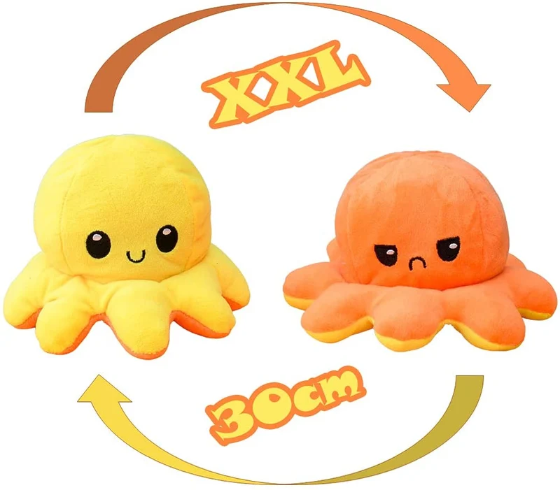 Peluche Polipo reversibile peluche polpo 30cm peluche reversibile con polpo gigante