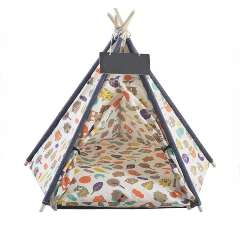 Cuccia per animali domestici Tenda Indiana con diverse fantasie portatile rimovibile lavabile