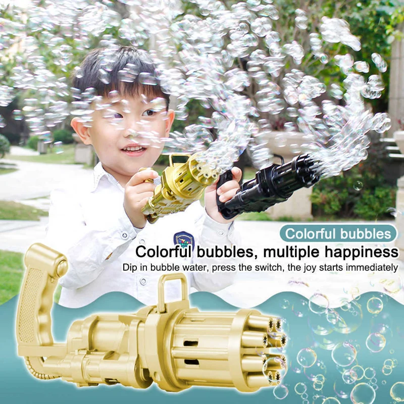 Pistola spara bolle di sapone giocattoli per bambini gadget per feste a batteria