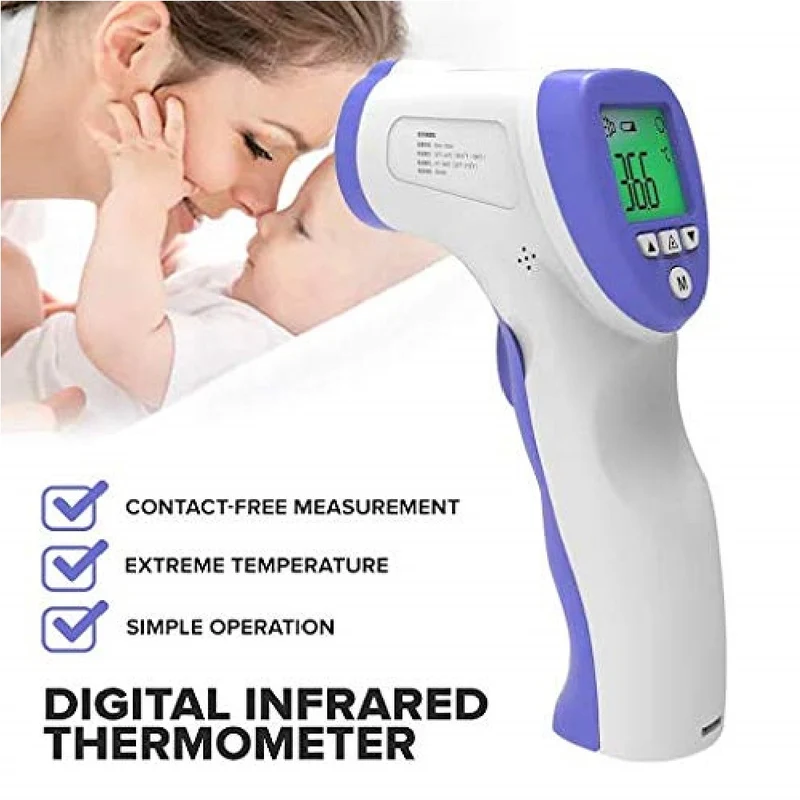 TERMOMETRO DIGITALE INFRAROSSI retroilluminato a distanza 5-8CM - Termometro digitale febbre Beeper per Adulti Neonati Bambini