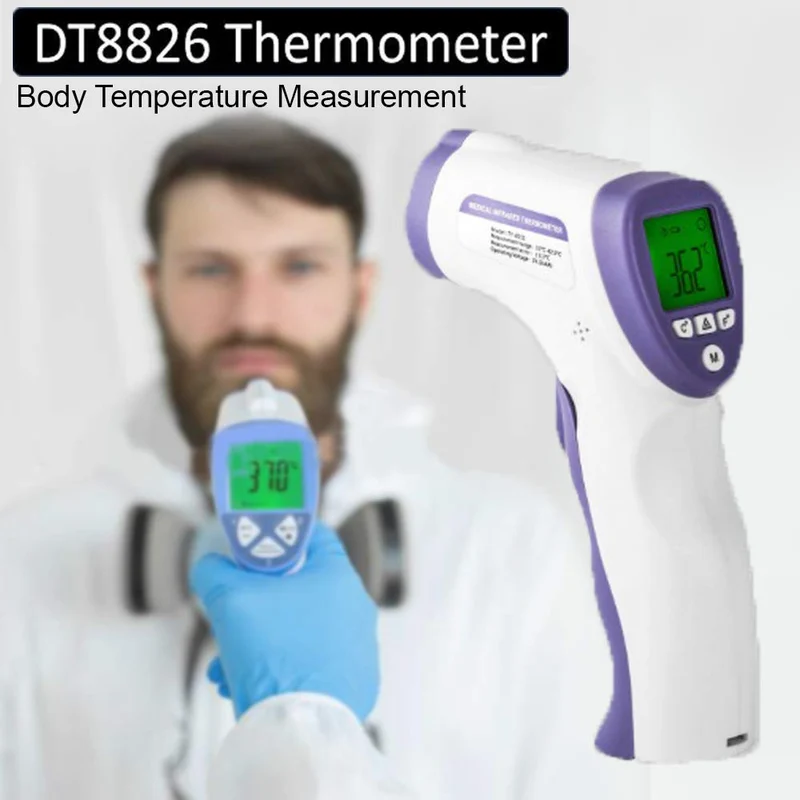TERMOMETRO DIGITALE INFRAROSSI retroilluminato a distanza 5-8CM - Termometro digitale febbre Beeper per Adulti Neonati Bambini