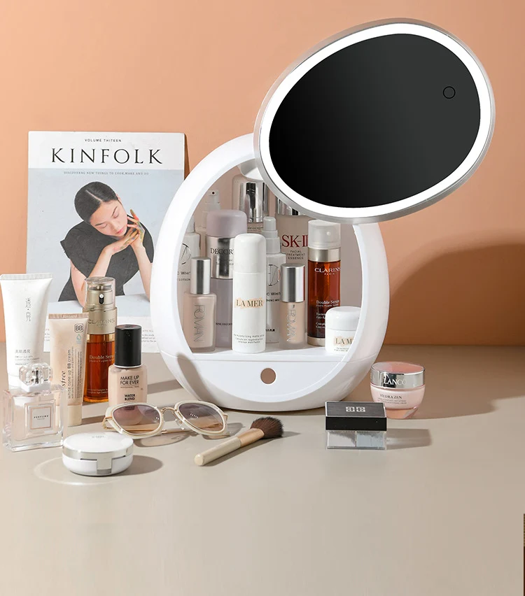 Organizer per cosmetici con specchio LED