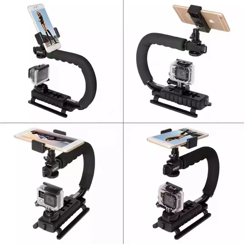 kit treppiede video con microfono a luce led kit di registrazione video per smartphone supporto per fotocamera portatile a forma di u