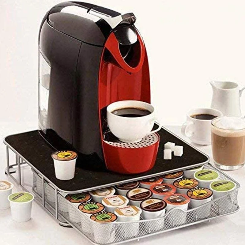 Contenitore porta capsule cialde caffè metallo 36 posti coffee capsule drawer cassetto per la conservazione di capsule e cialde caffè