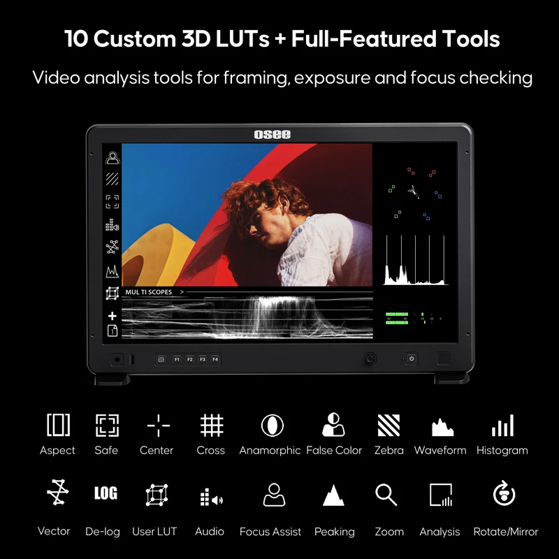 Mega 22S4 22“ Horizontal/Vertical Multi-View Production Monitor, 1500nits 3*4K60 + 3*3G-SDI Inputs Broadcast Monitor