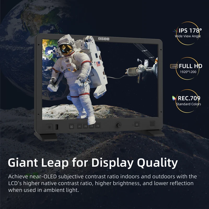 Mega 15S: 15.4" HDR Production Monitor | 1500nits Brightness, Waveform & 3D LUT | HDMI/3G-SDI I/O for Studio & Live Broadcast