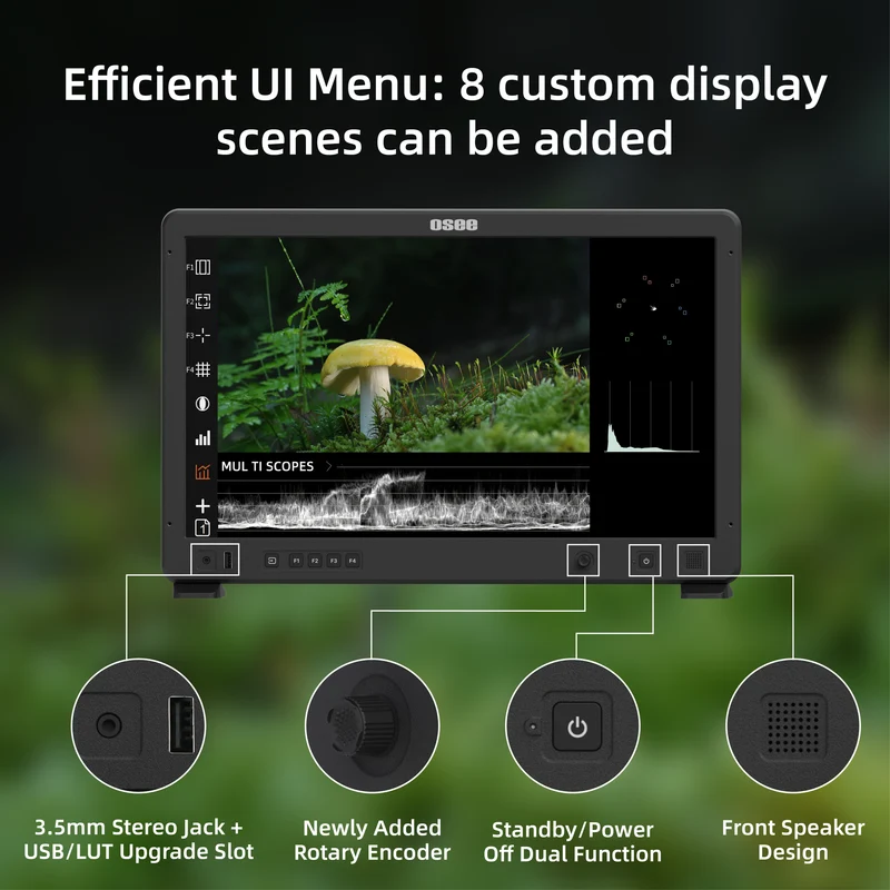 Mega 22S: 21.5" HDR Production Monitor | 1500nits Camera Field Monitor for Studio & Live Broadcast | Waveform, Peaking & HDMI/SDI I/O