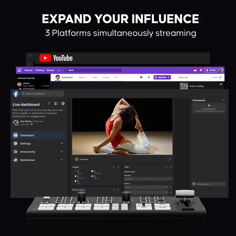 GoStream Deck - HDMI Video Switcher & Live Broadcast Mixer | All-in-One Professional Streaming Solution