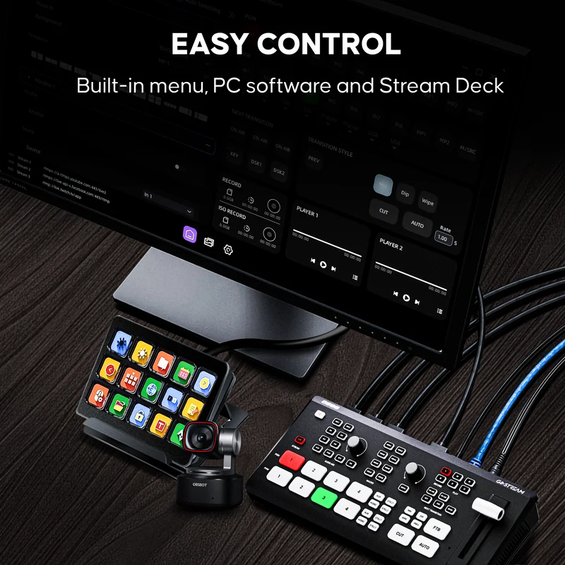 GoStream Deck - HDMI Video Switcher & Live Broadcast Mixer | All-in-One Professional Streaming Solution