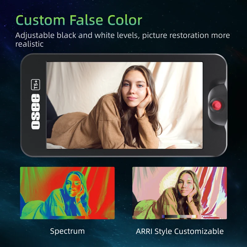T5+ 5.5" 1000nits HDR Video Field Monitor, 8 MySets & 3D LUTs | Peaking Focus Assist, False Color
