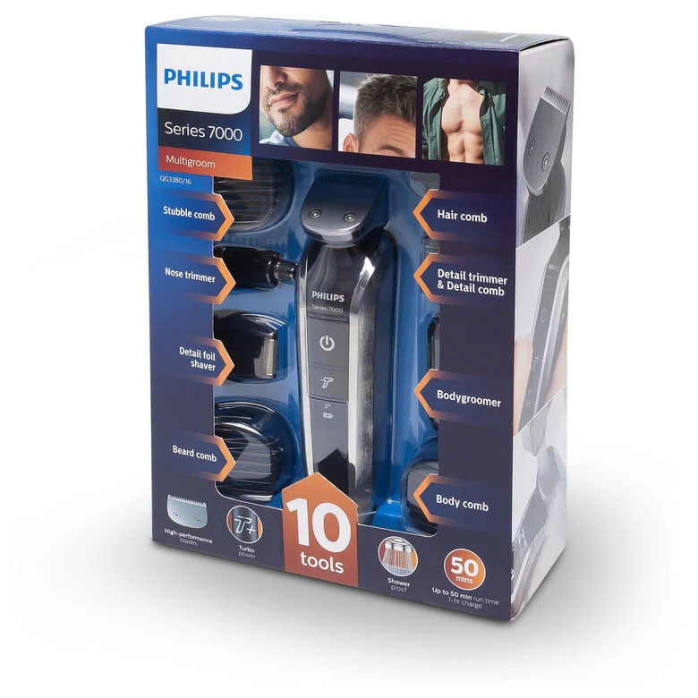 Philips MULTIGROOM Series 7000 Kit multifunzione impermeabile VISO, CORPO, CAPELLI QG3380/16