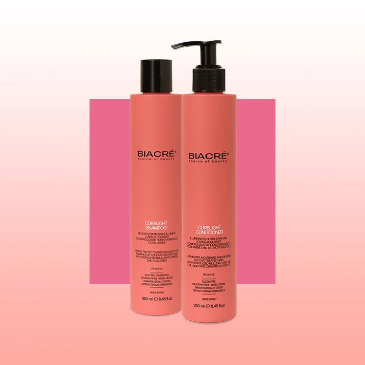 KIT CORELIGHT SHAMPOO E CONDITIONER COLLAGENE per capelli colorati Biacrè
