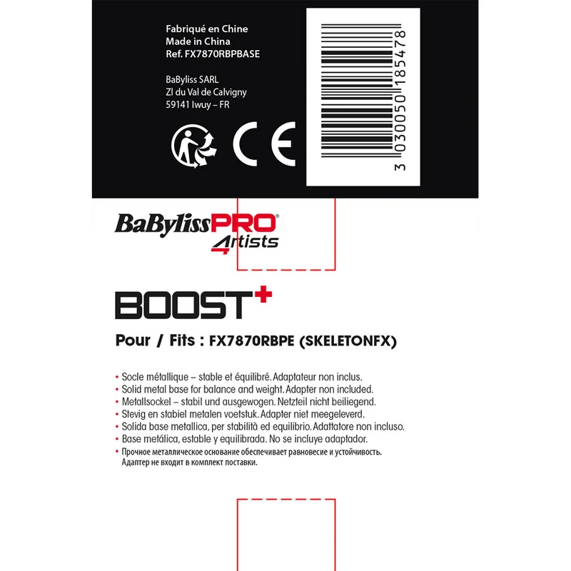 Babyliss Pro 4Artist Base Ricarica FX7870RBPBASE - base di ricarica per Boost+ Trimmer Matte Black & Red FX7870RBPE