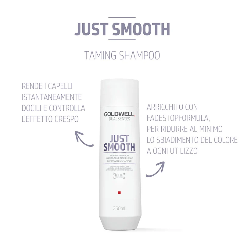 Goldwell Dualsenses Just Smooth Taming Shampoo 250ml - shampoo disciplinante per capelli indisciplinati e crespi