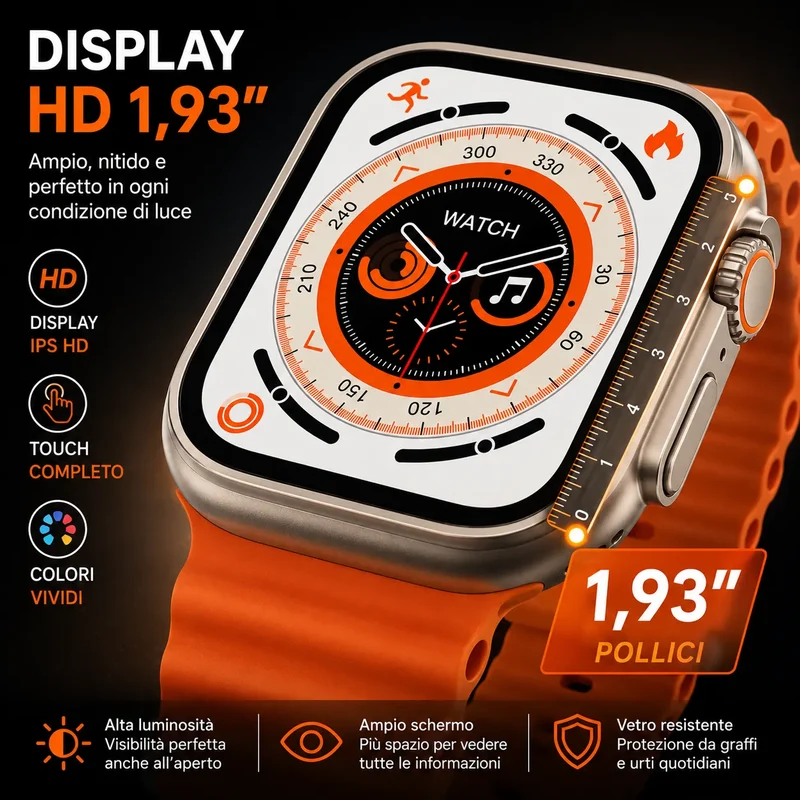 Smartwatch Z66 Ultra - Orologio Intelligente 2,08" HD, Fitness Tracker Impermeabile IP68 con Monitoraggio Cardiaco