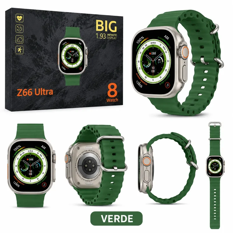 Smartwatch Z66 Ultra - Orologio Intelligente 2,08" HD, Fitness Tracker Impermeabile IP68 con Monitoraggio Cardiaco