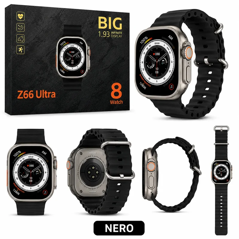 Smartwatch Z66 Ultra - Orologio Intelligente 2,08" HD, Fitness Tracker Impermeabile IP68 con Monitoraggio Cardiaco
