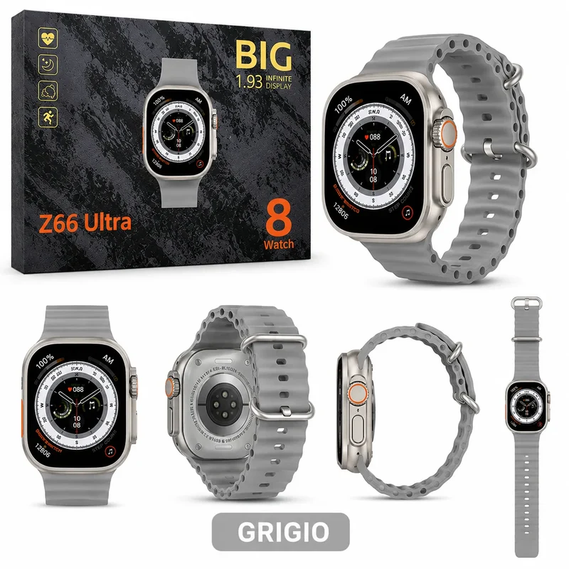 Smartwatch Z66 Ultra - Orologio Intelligente 2,08" HD, Fitness Tracker Impermeabile IP68 con Monitoraggio Cardiaco