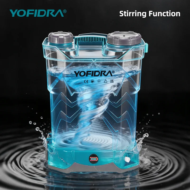 YOFIDRA Spruzzatore a Zaino Senza Fili 20L con 2 Batterie da 21V 3Ah per Irrigazione, Giardinaggio, Pulizia e Disinfezione