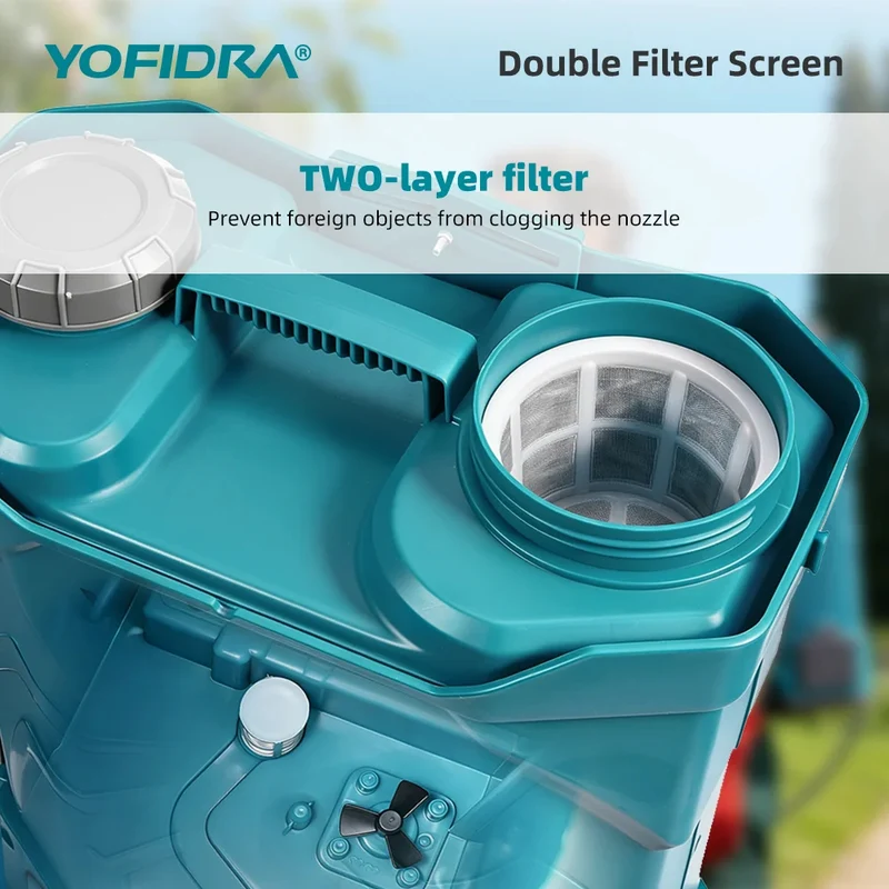 YOFIDRA Spruzzatore a Zaino Senza Fili 20L con 2 Batterie da 21V 3Ah per Irrigazione, Giardinaggio, Pulizia e Disinfezione