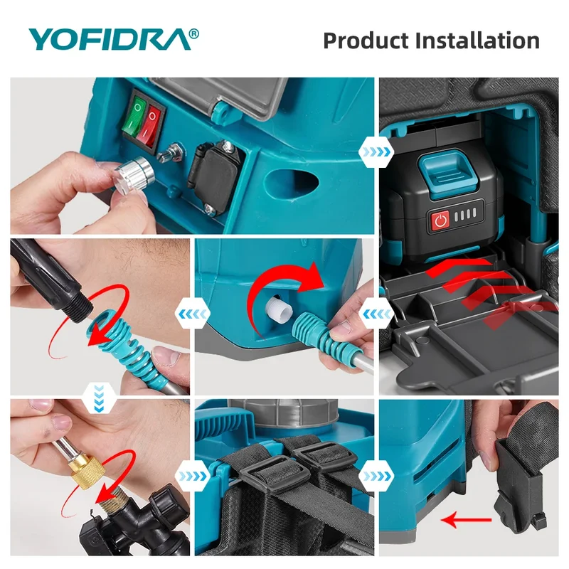 YOFIDRA Spruzzatore a Zaino Senza Fili 20L con 2 Batterie da 21V 3Ah per Irrigazione, Giardinaggio, Pulizia e Disinfezione