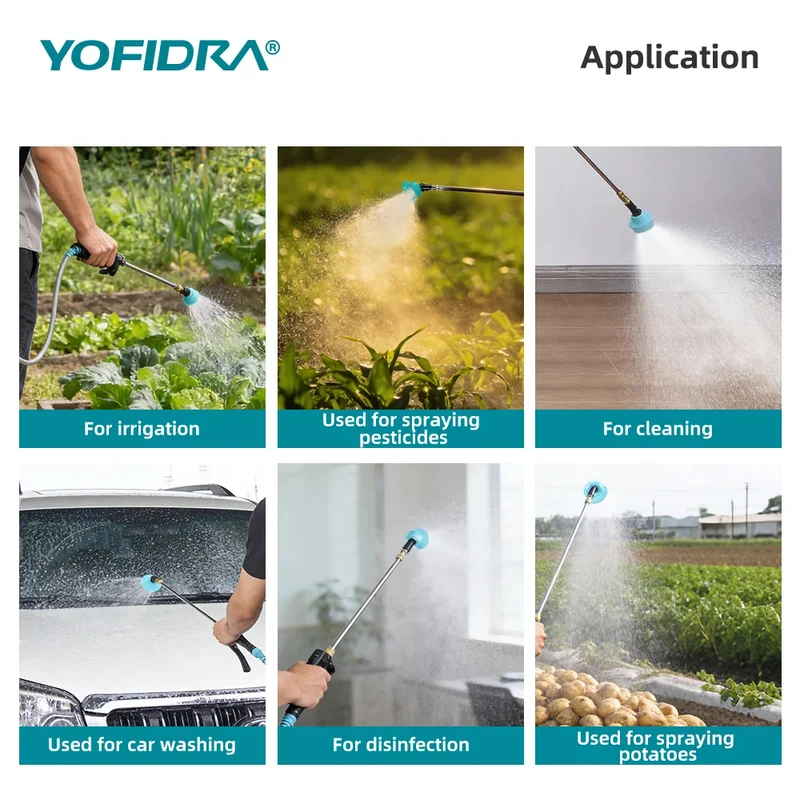 YOFIDRA Spruzzatore a Zaino Senza Fili 20L con 2 Batterie da 21V 3Ah per Irrigazione, Giardinaggio, Pulizia e Disinfezione