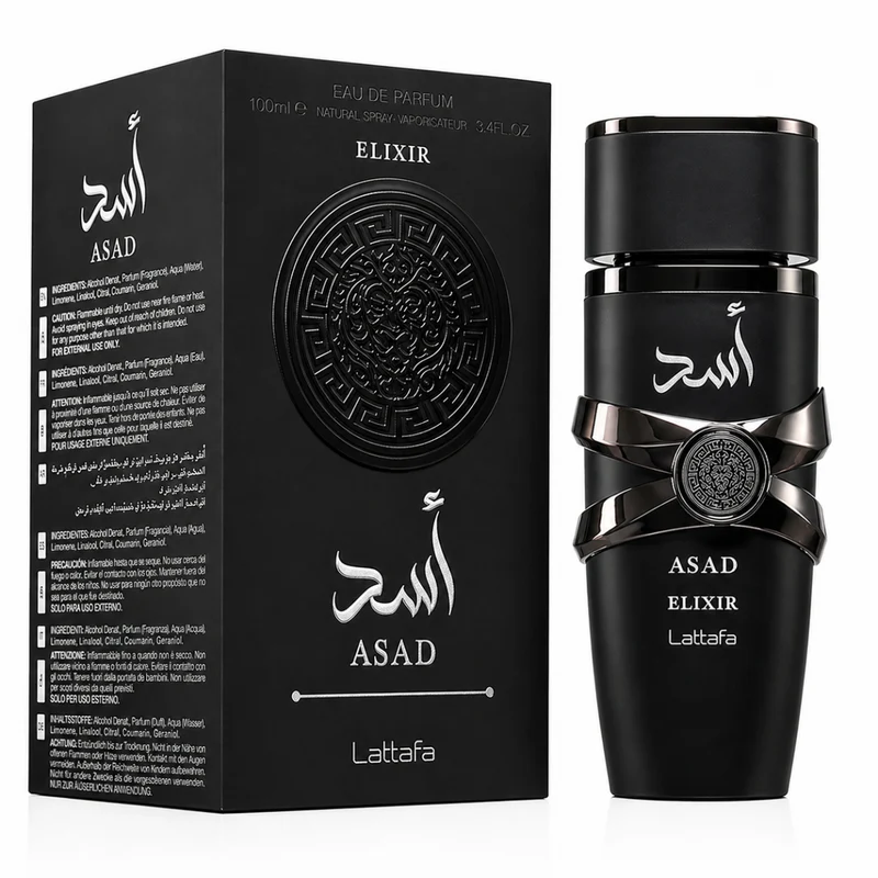 Lattafa Asad Elixir 100ml Eau de Parfum – Profumo Uomo Intenso Woody Spicy Oriental