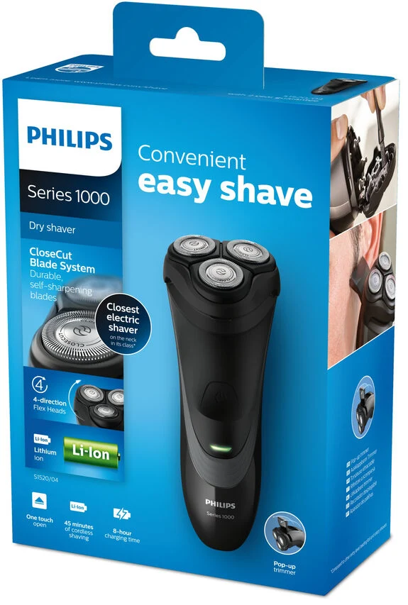 Philips 1000 series Rasoio elettrico per rasatura a secco con lame CloseCut