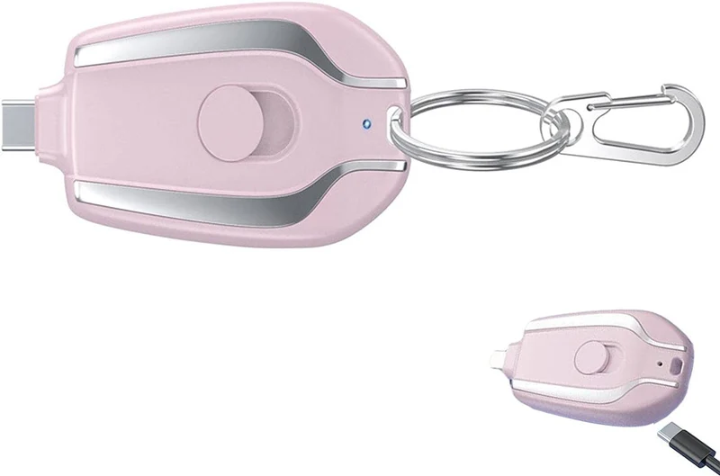Mini powerbank emergenza 1500 mah portachiavi caricabatterie portatile usb-c