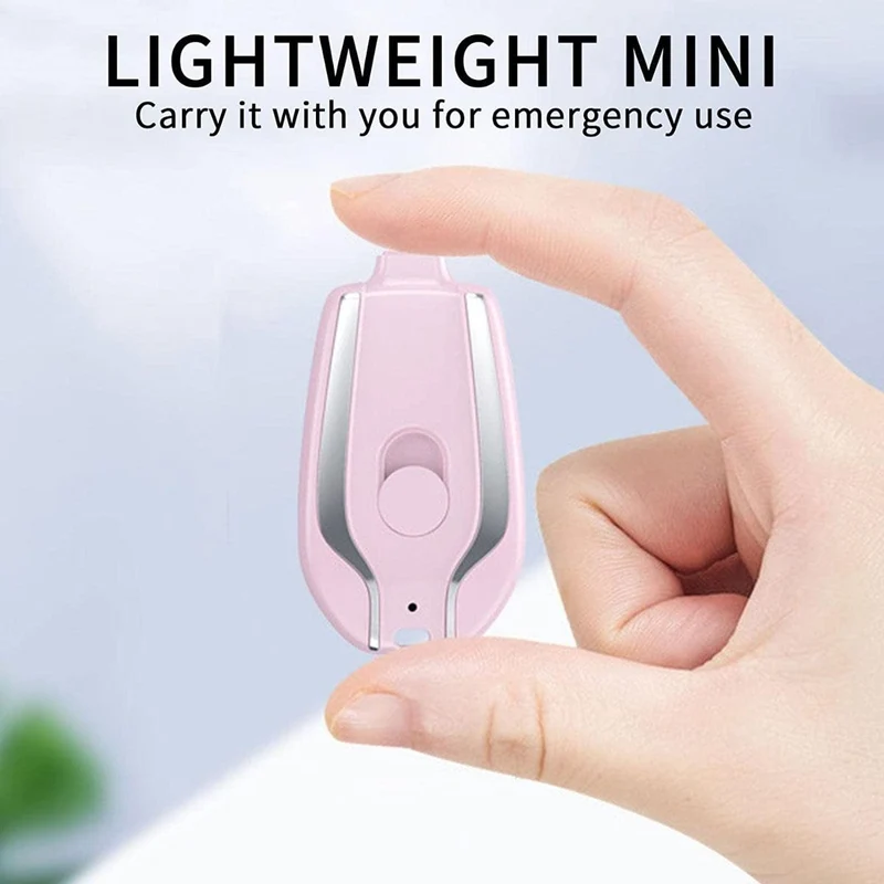 Mini powerbank emergenza 1500 mah portachiavi caricabatterie portatile usb-c