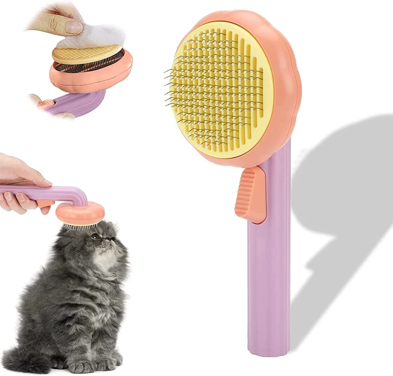 Spazzola autopulente per cani gatti cuccioli conigli animali domestici per toelettatura rimuove delicatamente il sottopelo sciolto per cani e gatti per peli corti e lunghi