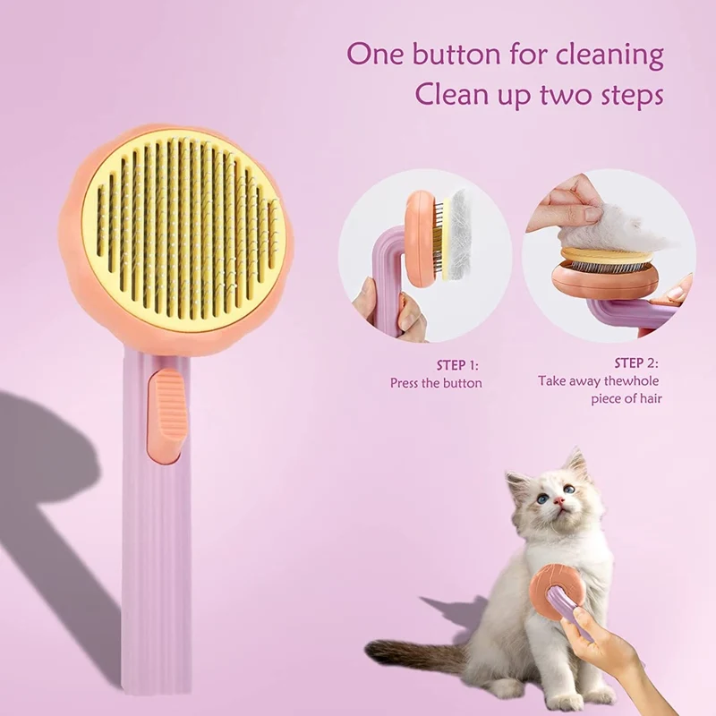 Spazzola autopulente per cani gatti cuccioli conigli animali domestici per toelettatura rimuove delicatamente il sottopelo sciolto per cani e gatti per peli corti e lunghi