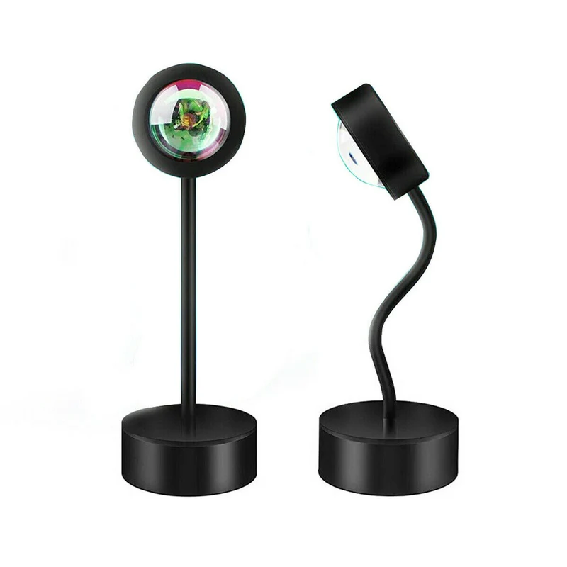 Lampada Proiettore Atmosfera Led Tramonto Arcobaleno Sole Luce Orientabile Usb
