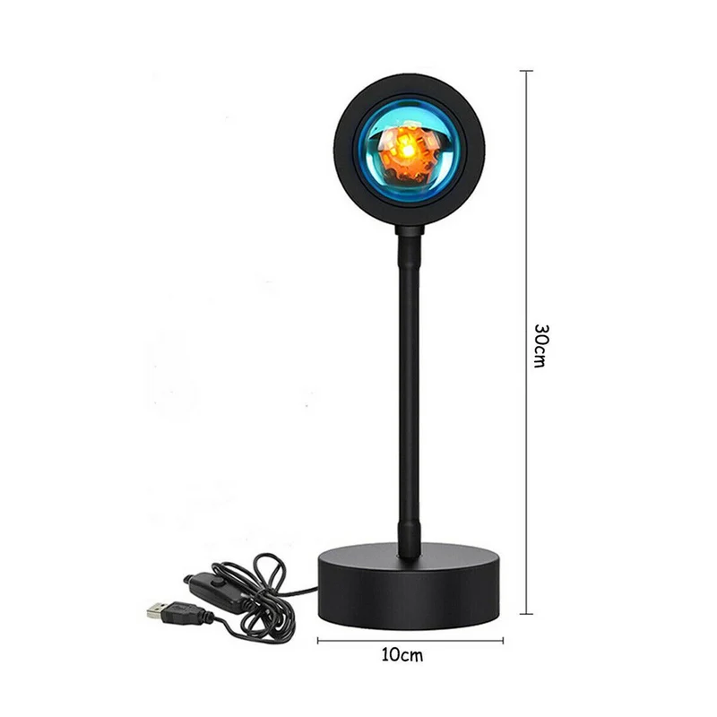 Lampada Proiettore Atmosfera Led Tramonto Arcobaleno Sole Luce Orientabile Usb