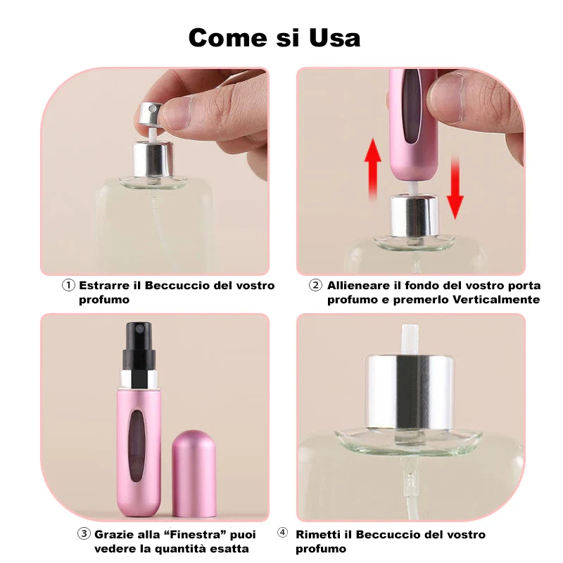 Spray Porta Profumo, Portaprofumo in bottiglietta elegante da 8ml