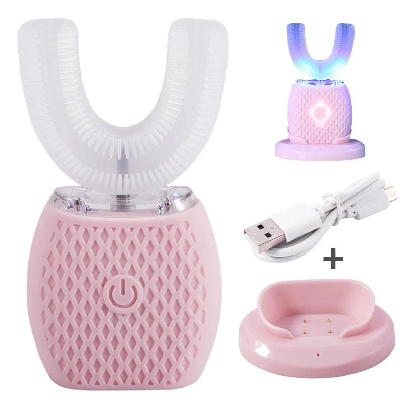AutoBrush Spazzolino elettrico ad ultrasuoni 360 Wireless Testine Smart 4 Modalità Silicone